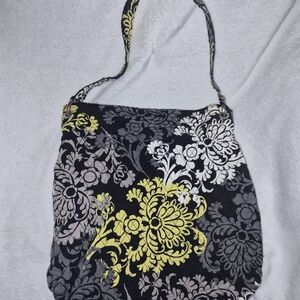Vera Bradley Black and Yellow Floral Shoulder Bag